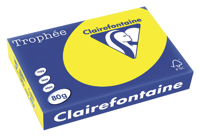 Kopieerpapier Trophee A4 80gr zonnegeel 500vel