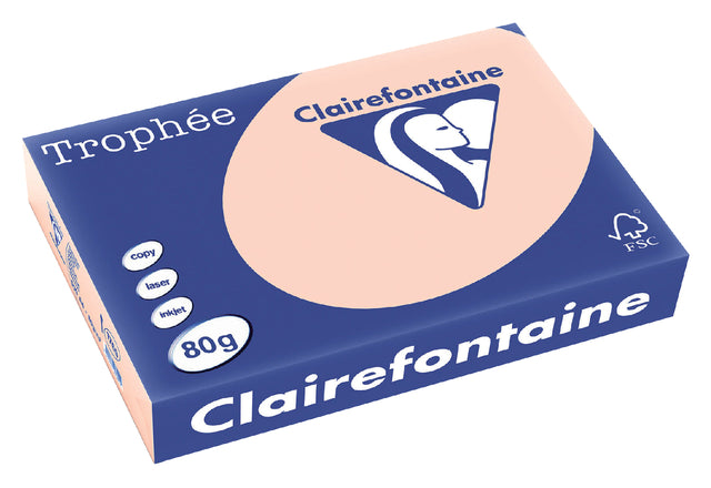 Kopieerpapier Trophee A4 80gr zalmroze 500vel