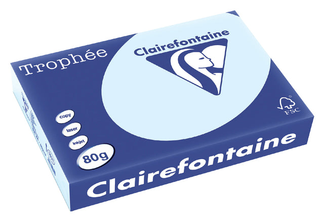 Kopieerpapier Trophee A4 80gr azuurblauw 500vel