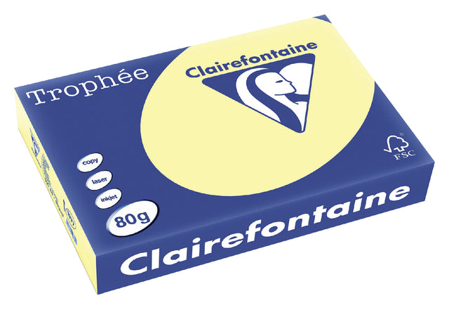 Kopieerpapier Trophee A4 80gr geel 500vel