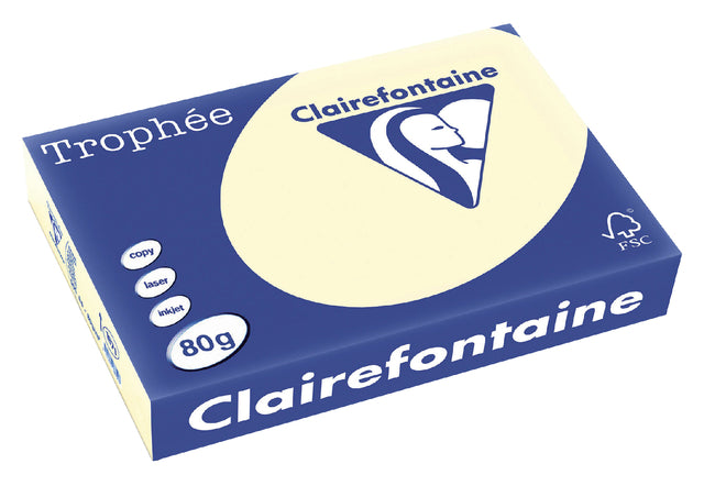 Kopieerpapier Trophee A4 80gr creme 500vel