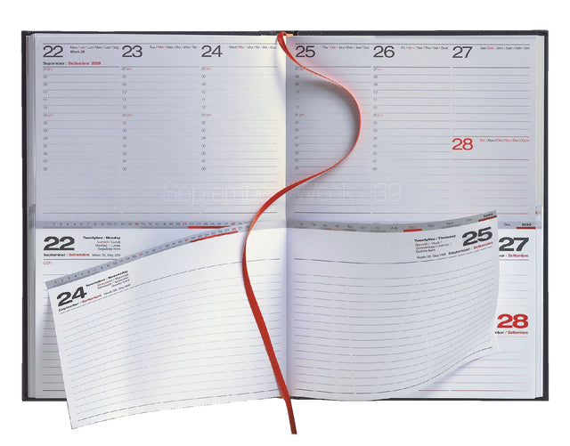 Agenda 2021 Lediberg Twin Timer medium oranje/zwart of zilvergrijs/zwart