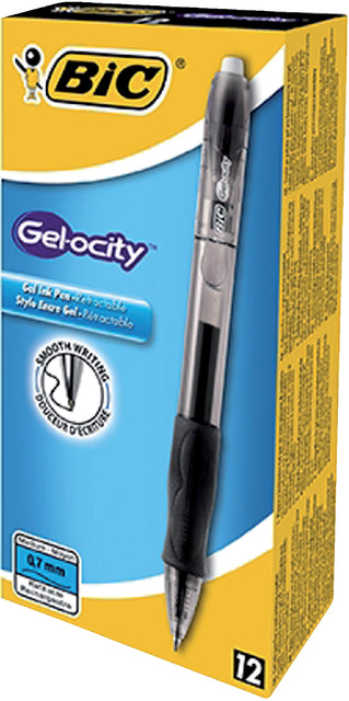 Gelschrijver Bic Gelocity zwart medium (per 12 stuks)