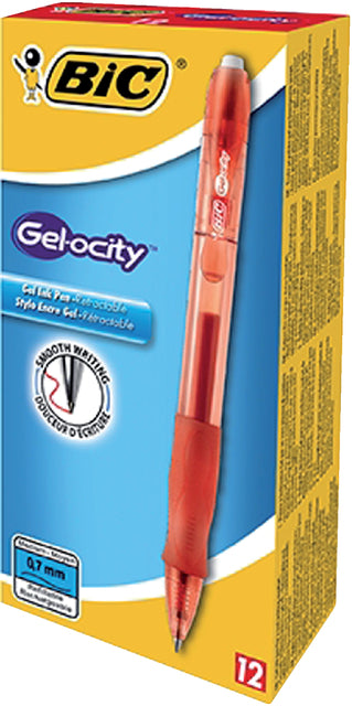 Gelschrijver Bic Gelocity rood medium (per 12 stuks)