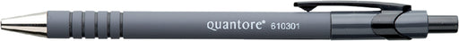 Balpen Quantore rubbergrip drukknop zwart medium (per 12 stuks)