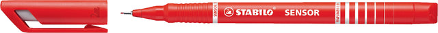 Fineliner STABILO Sensor 189/40 rood (per 10 stuks)