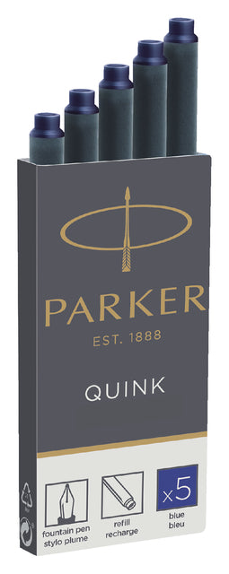 Inktpatroon Parker Quink permanent blauw