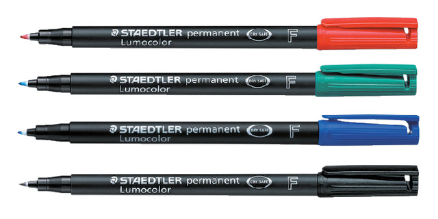 Viltstift Staedtler Lumocolor 318 permanent F groen (per 10 stuks)