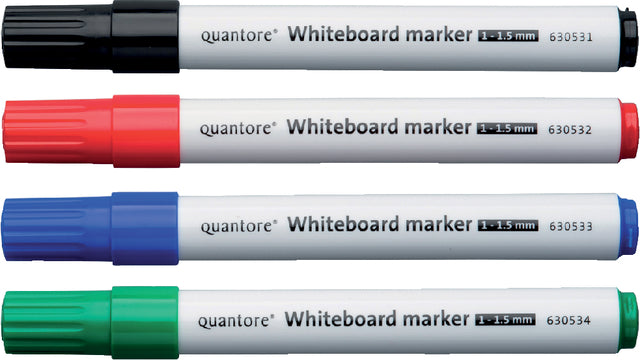 Whiteboardstift Quantore rond 1-1.5mm 4stuks assorti