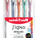 Gelschrijver Uni-ball Signo metallic etui à 5 kleuren
