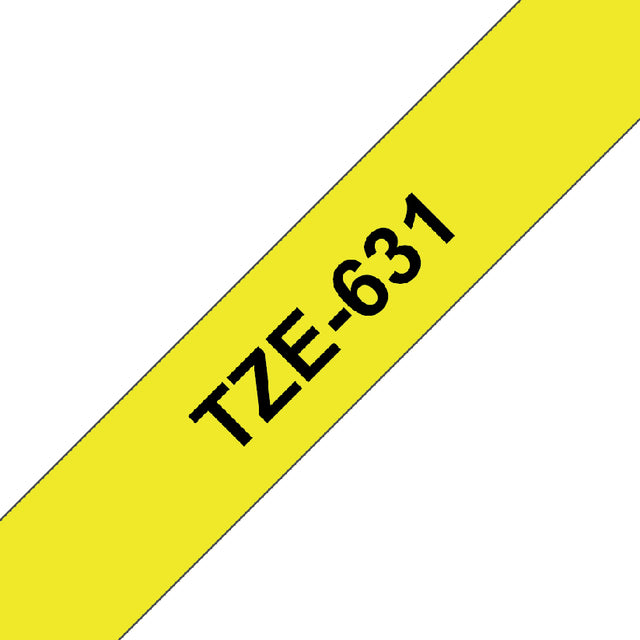 Labeltape Brother P-touch TZE-631 12mm zwart op geel
