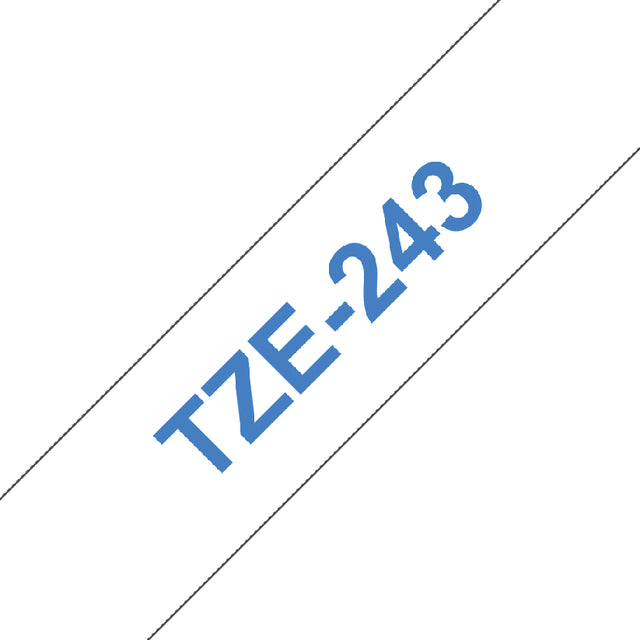 Labeltape Brother P-touch TZE-243 18mm blauw op wit