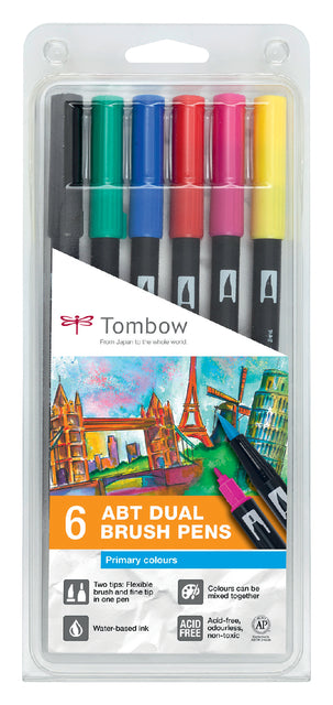 Brushstift Tombow Abt Dual assorti blister à 6 stuks