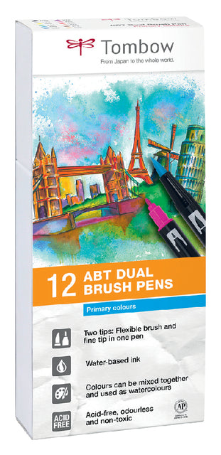 Brushstift Tombow Abt Dual assorti doos à 12 stuks