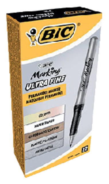 CD marker Bic zwart zeer fijn 0.7mm (per 12 stuks)