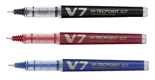 Rollerpen PILOT begreen Hi-Tecpoint V7 0.5mm rood (per 10 stuks)