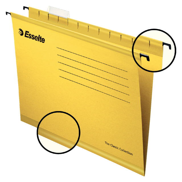 Hangmap Esselte Classic A4 V-bodem geel (per 25 stuks)