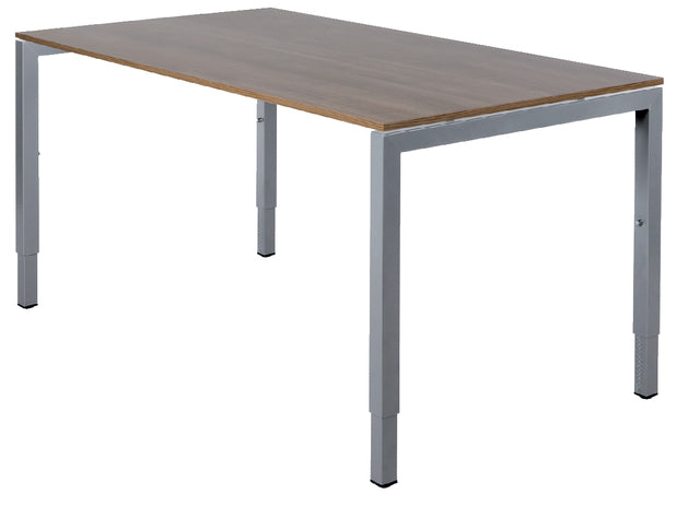 Bureau NPO Fyra vaste hoogte 160x80cm alu frame noten blad