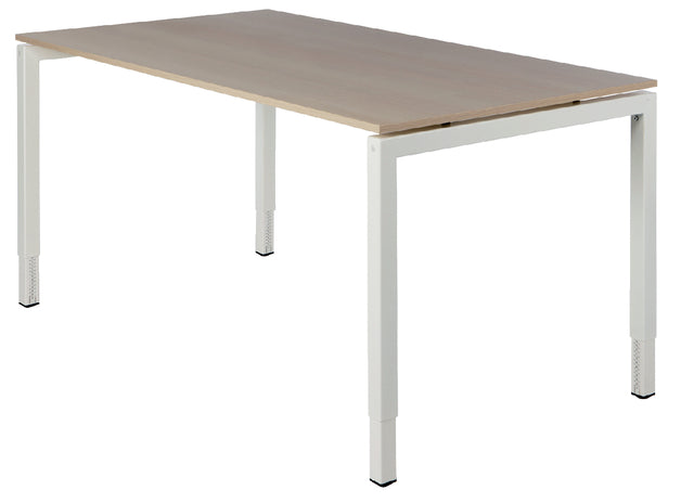 Bureau NPO Fyra vaste hoogte 160x80cm wit frame eiken blad