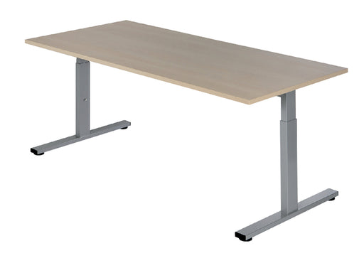 Bureau NPO Pro-Fit instelbaar 120x80cm alu frame eiken blad