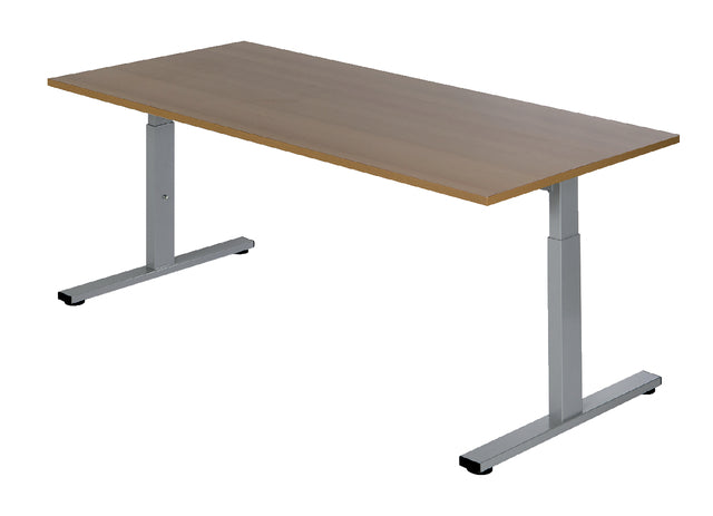 Bureau NPO Pro-Fit instelbaar 120x80cm alu frame noten blad