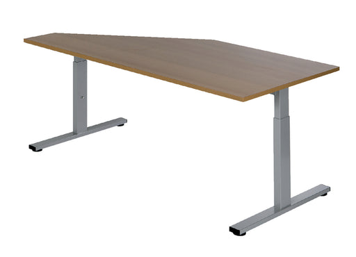 Bureau NPO Pro-Fit instelbaar 160x80cm alu frame noten blad