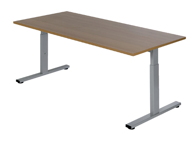 Bureau NPO Pro-Fit vast 160x80cm alu frame noten blad