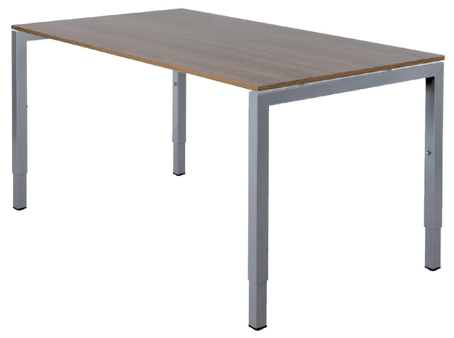 Bureau NPO Fyra instelbaar 120x80cm alu frame noten blad