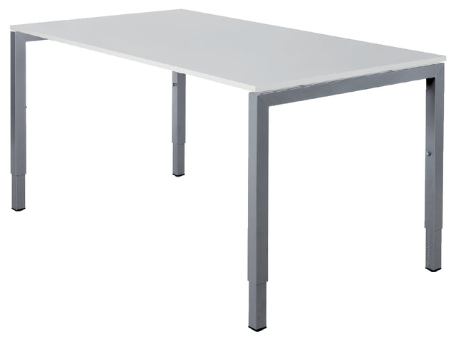 Bureau NPO Fyra instelbaar 120x80cm alu frame wit blad