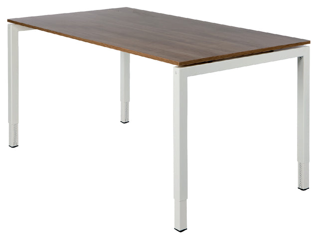Bureau NPO Fyra instelbaar 120x80cm wit frame noten blad