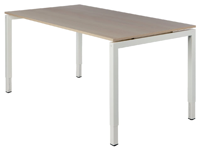 Bureau NPO Fyra vaste hoogte 120x80cm wit frame eiken blad
