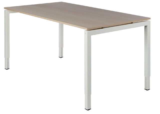 Bureau NPO Fyra instelbaar 160x80cm wit frame eiken blad