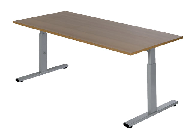 Bureau NPO Pro-Fit instelbaar 180x80cm alu frame noten blad