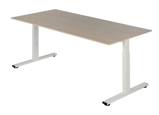 Bureau NPO Pro-Fit instelbaar 180x80cm wit frame eiken blad