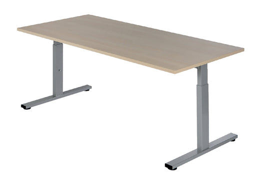 Bureau NPO Pro-Fit vast 180x80cm alu frame eiken blad