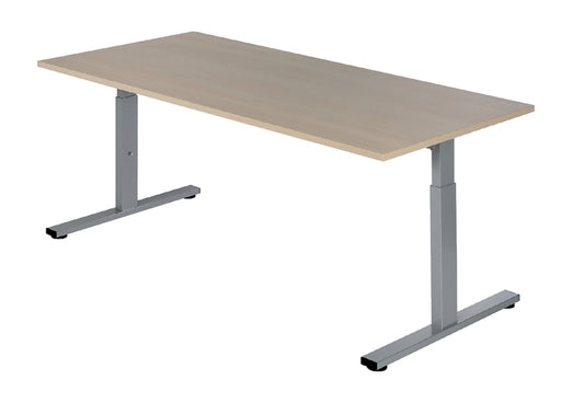 Bureau NPO Pro-Fit instelbaar 200x100cm alu frame eiken blad