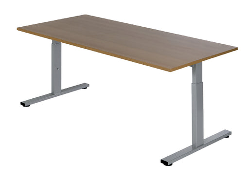 Bureau NPO Pro-Fit instelbaar 200x100cm alu frame noten blad