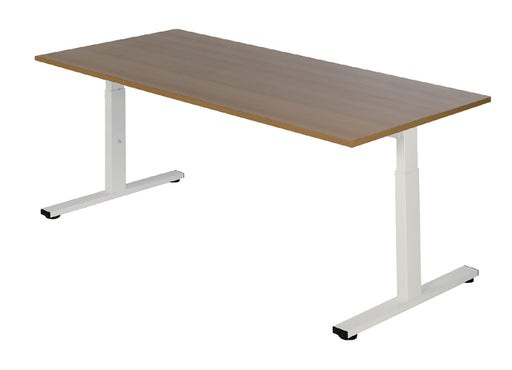 Bureau NPO Pro-Fit instelbaar 200x100cm wit frame noten blad