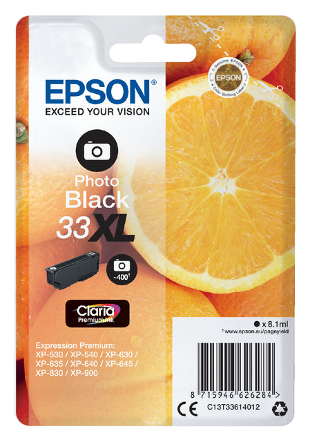 Inktcartridge Epson 33XL T3361 foto zwart HC