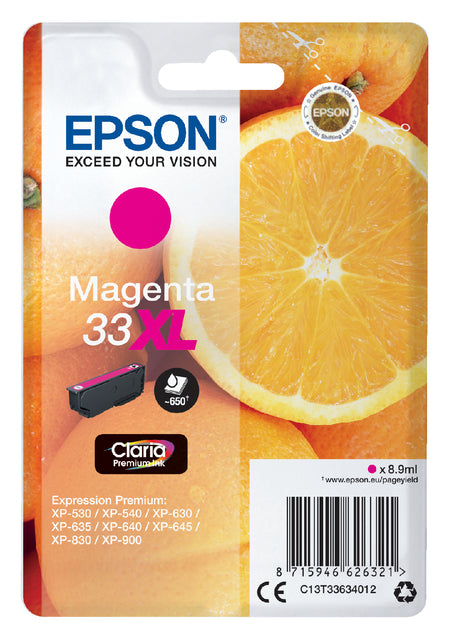 Inktcartridge Epson 33XL T3363 rood HC