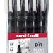 Fineliner Uni-ball Pin zwart etui à 5 breedtes