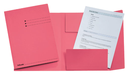 Dossiermap Esselte folio 3 kleppen manilla 275gr roze (per 50 stuks)