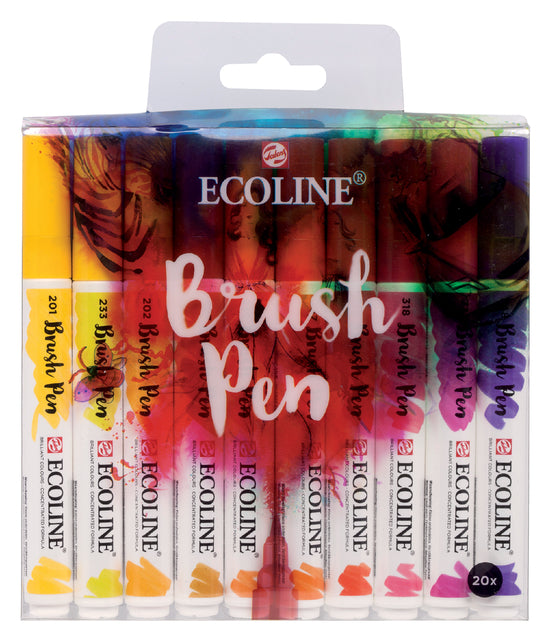 Brushpen Talens Art Creation Ecolline assorti etui à 20stuks