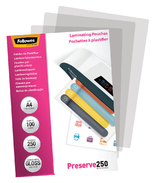 Lamineerhoes Fellowes A4 2x250micron 100stuks