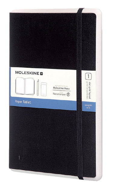 Paper tablet Moleskine large 130x210mm blanco zwart