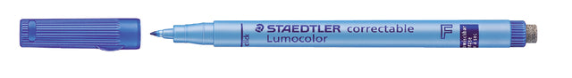 Viltstift Staedtler Lumocolor 305 non permanent correctable F blauw (per 10 stuks)