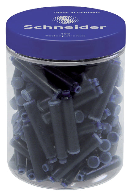 Inktpatroon Schneider din blauw pot 100stuks