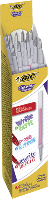 Gelschrijvervulling Bic gelocity illusion 0.3mm rood (per 12 stuks)