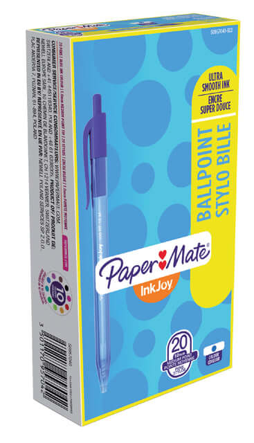Balpen Paper Mate Inkjoy 100RT blauw medium (per 20 stuks)
