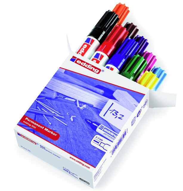 Viltstift edding 500 schuin  2-7mm doos à 10 kleuren